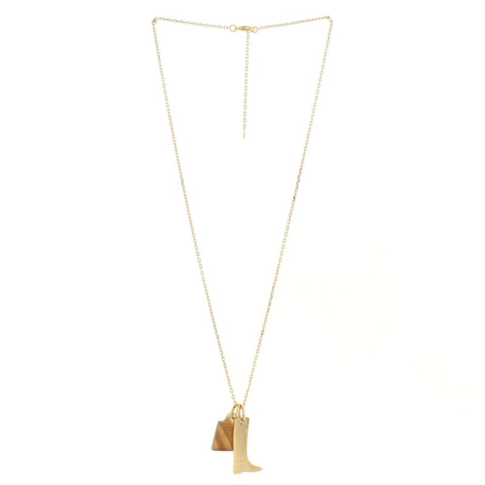 Hermes Amulette Maroquinier Pendant Necklace Metal Small Gold - Picture 2 of 4